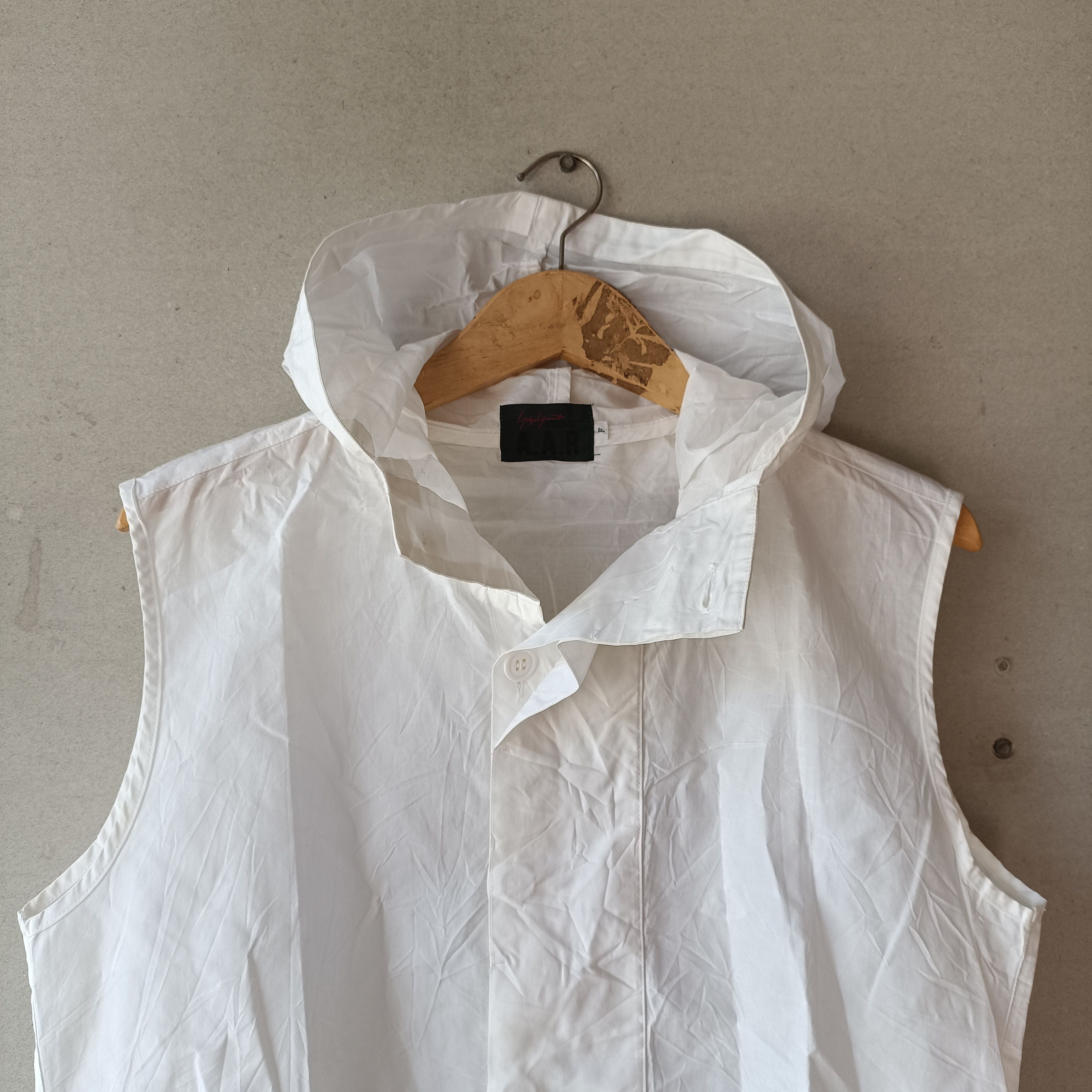 Yohji Yamamoto Yohji Yamamoto SS 93 Vest Hooded Cotton White Shirt Size US M / EU 48-50 / 2 - 2 Thumbnail