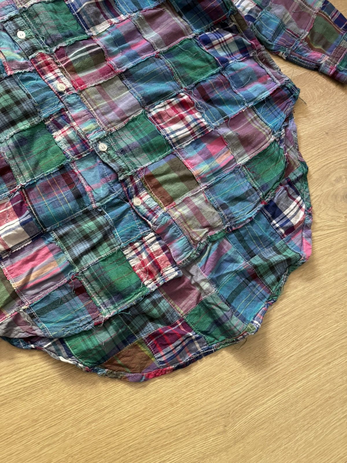 Vintage Vintage 90’s y2k Patchwork Handmade Japanese Rare Shirt Size US XL / EU 56 / 4 - 4 Thumbnail