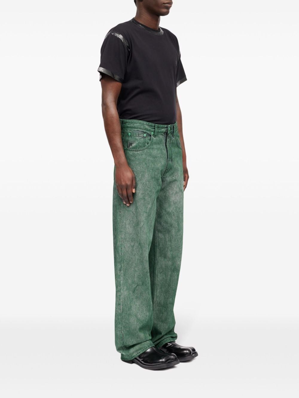 Maison Margiela oc11z0925 Logo Patch Straight-leg Jeans in Green Size US 36 / EU 52 - 3 Thumbnail