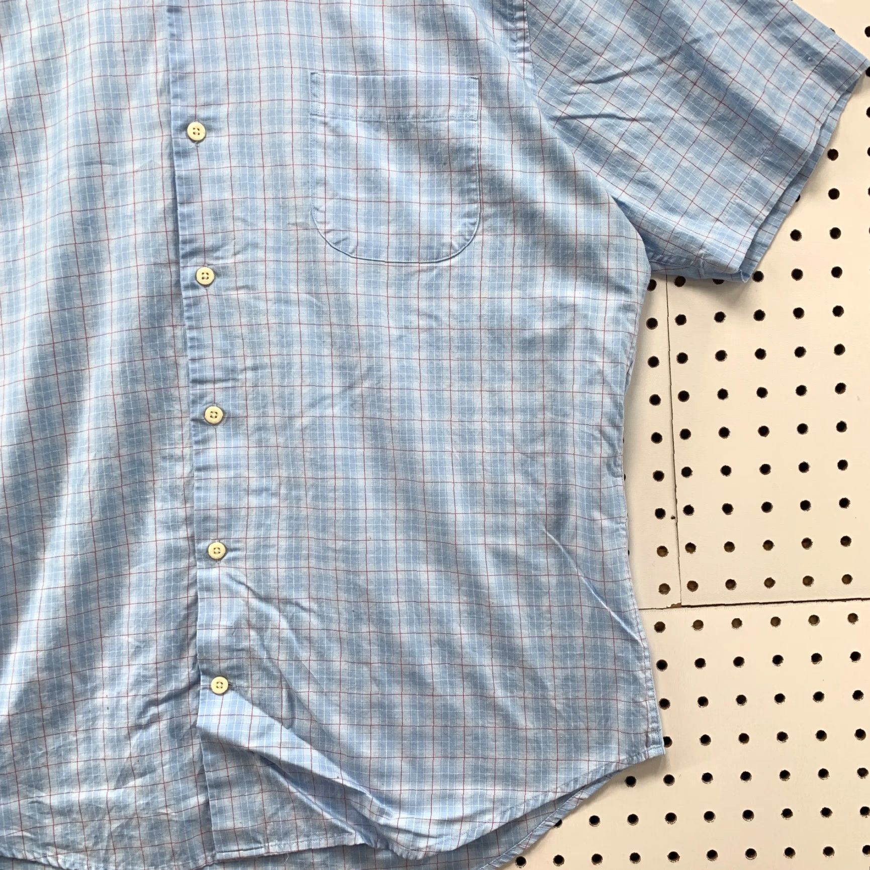 Peter Millar Peter Millar Button Shirt Blue red Check Short Sleeve Mens Large 24.5x30 Size US L / EU 52-54 / 3 - 4 Thumbnail