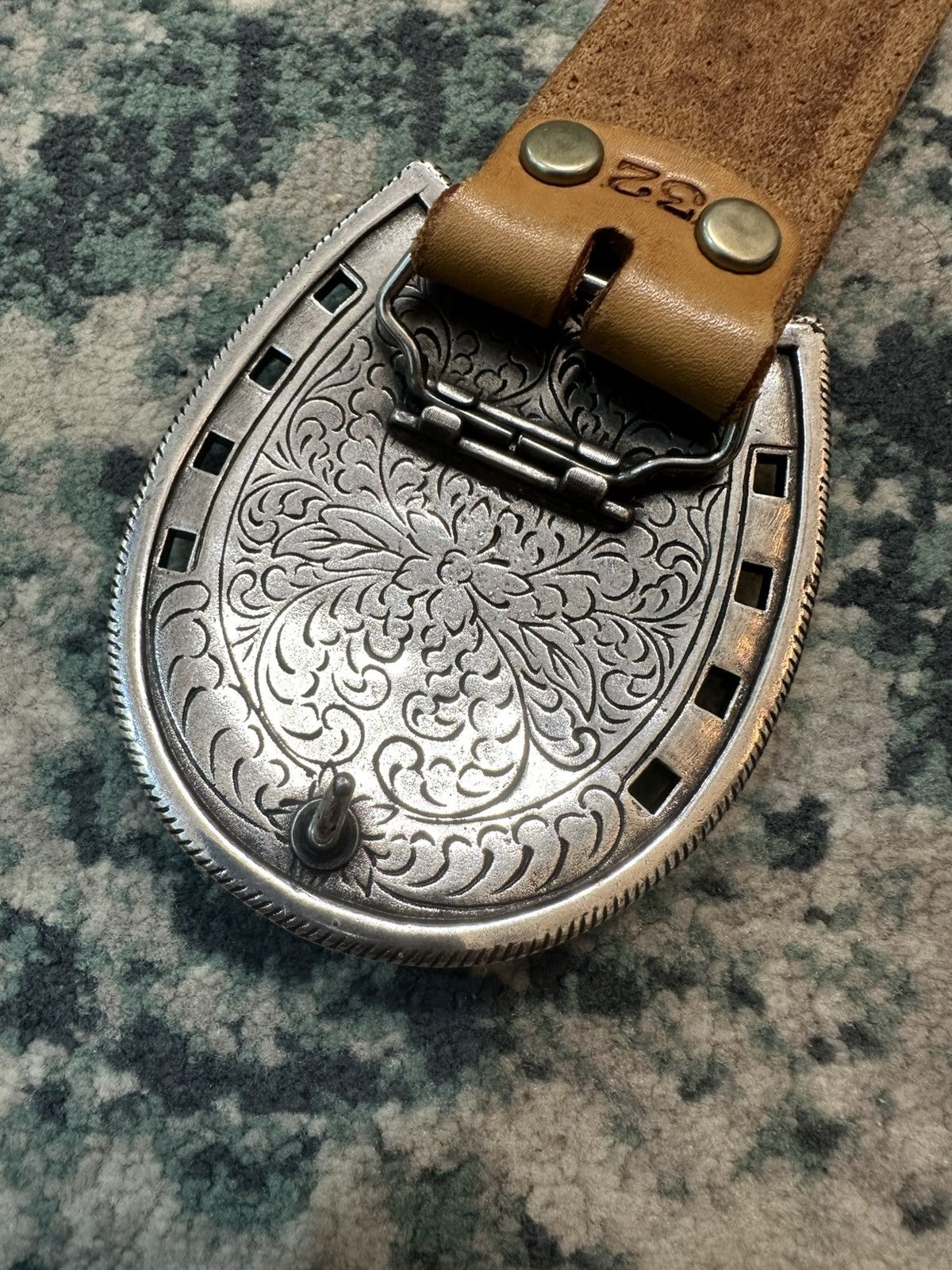 Handmade Tony Lama Classic Basketweave Leather Belt Bronc Buckle (32) Size 32 - 12 Thumbnail