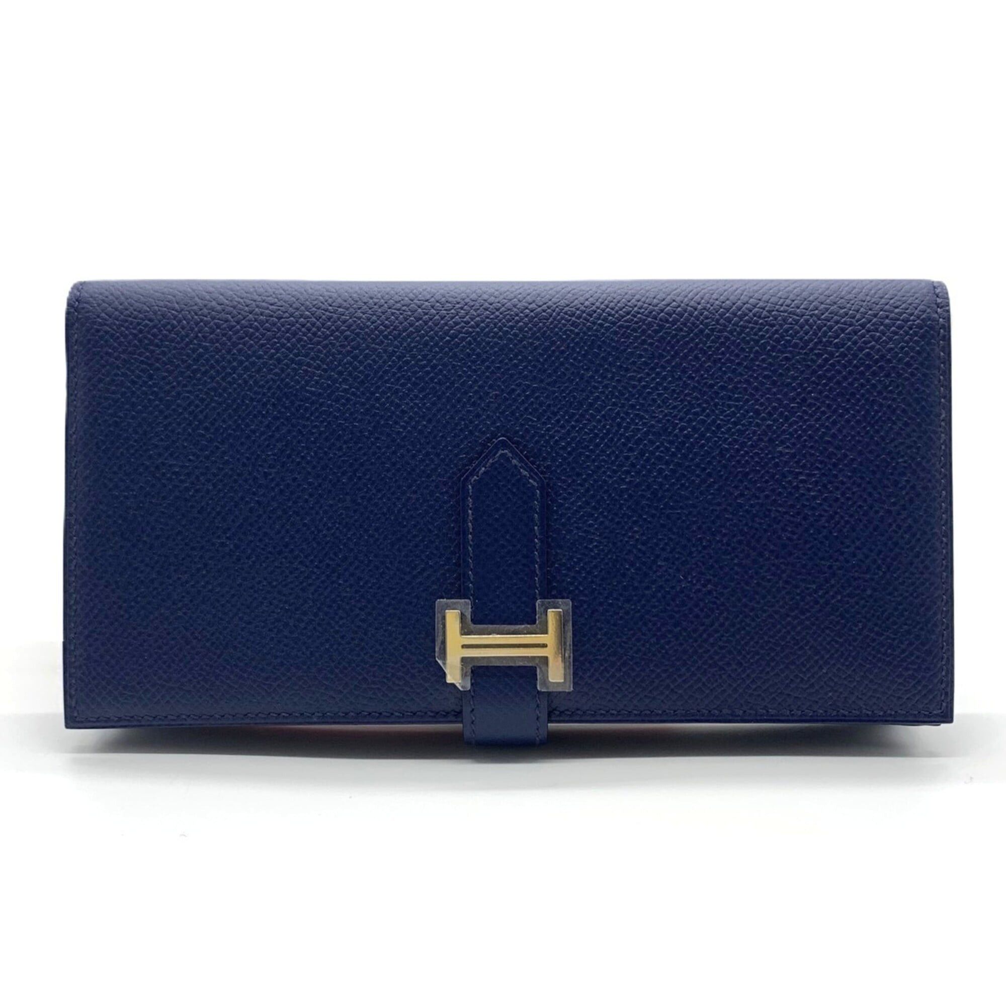 Hermes Hermes Bearn Soufflé Navy Epsom Leather Long Wallet HERMES Size ONE SIZE - 1 Thumbnail