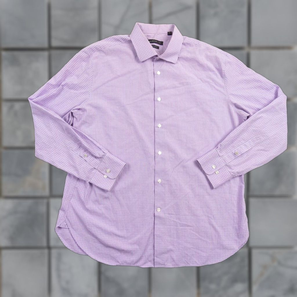John Varvatos John Varvatos Men's Shirt 17 Purple Button-Up Long Sleeve Regular Fit Preppy Size US XL / EU 56 / 4 - 1 Thumbnail