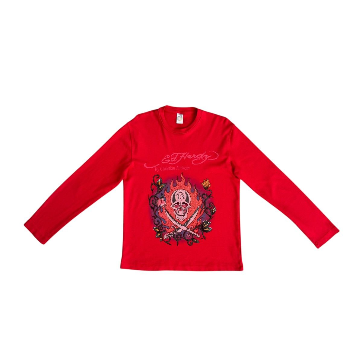 Christian Audigier Ed Hardy by Christian Audigier Skull Y2K Long Sleeve Shirt Size L / US 10 / IT 46 - 1 Thumbnail