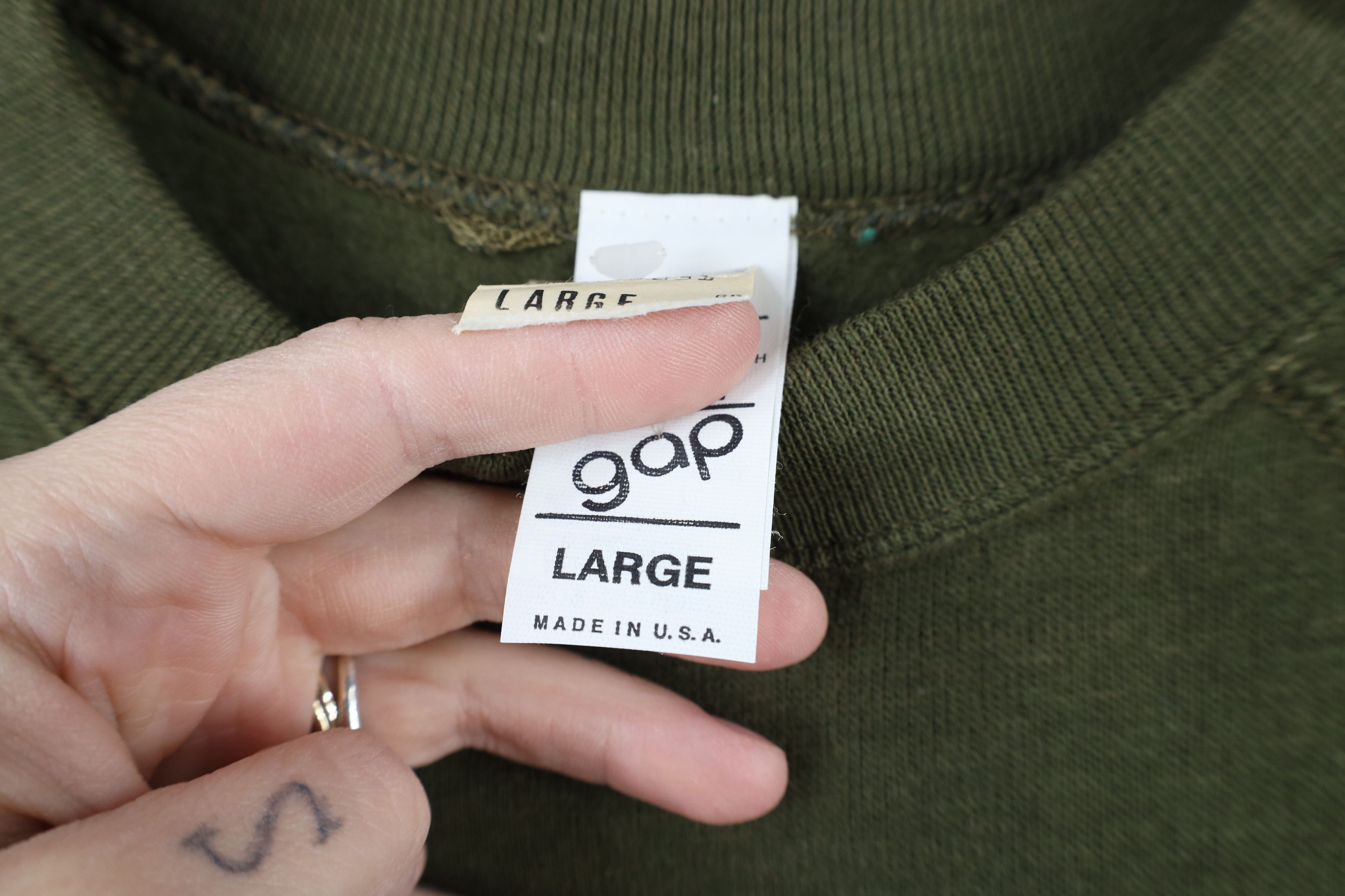 Gap × Vintage Deadstock Vintage 70s 80s Gap Crewneck Sweatshirt Olive USA Size US L / EU 52-54 / 3 - 5 Thumbnail