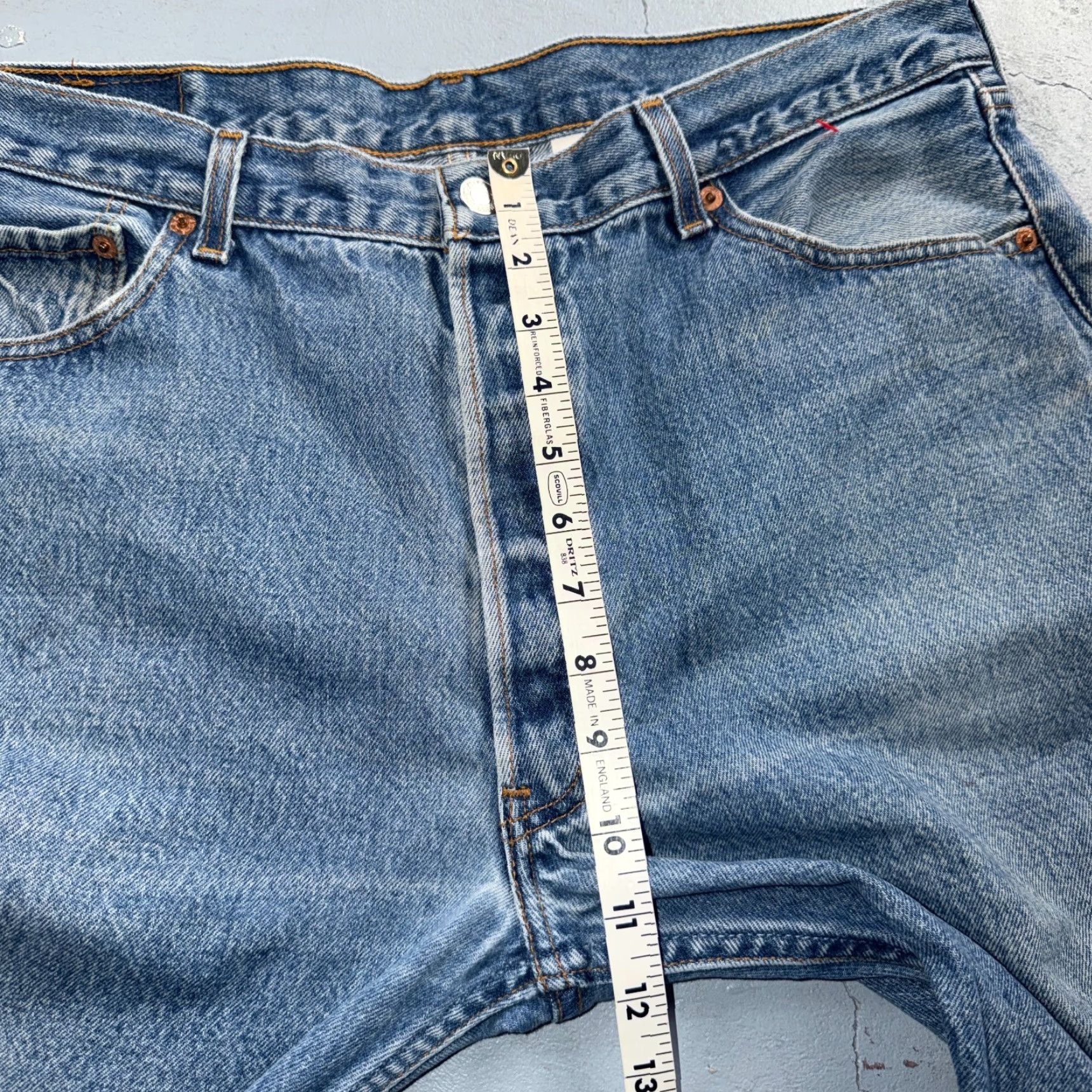 Levi's Levi's 501 Jeans Hardware Vintage 90s USA 38x32 Blue Light Wash Regular Mens Straight 5-Pocket Denim Cotton Size US 38 / EU 54 - 7 Thumbnail