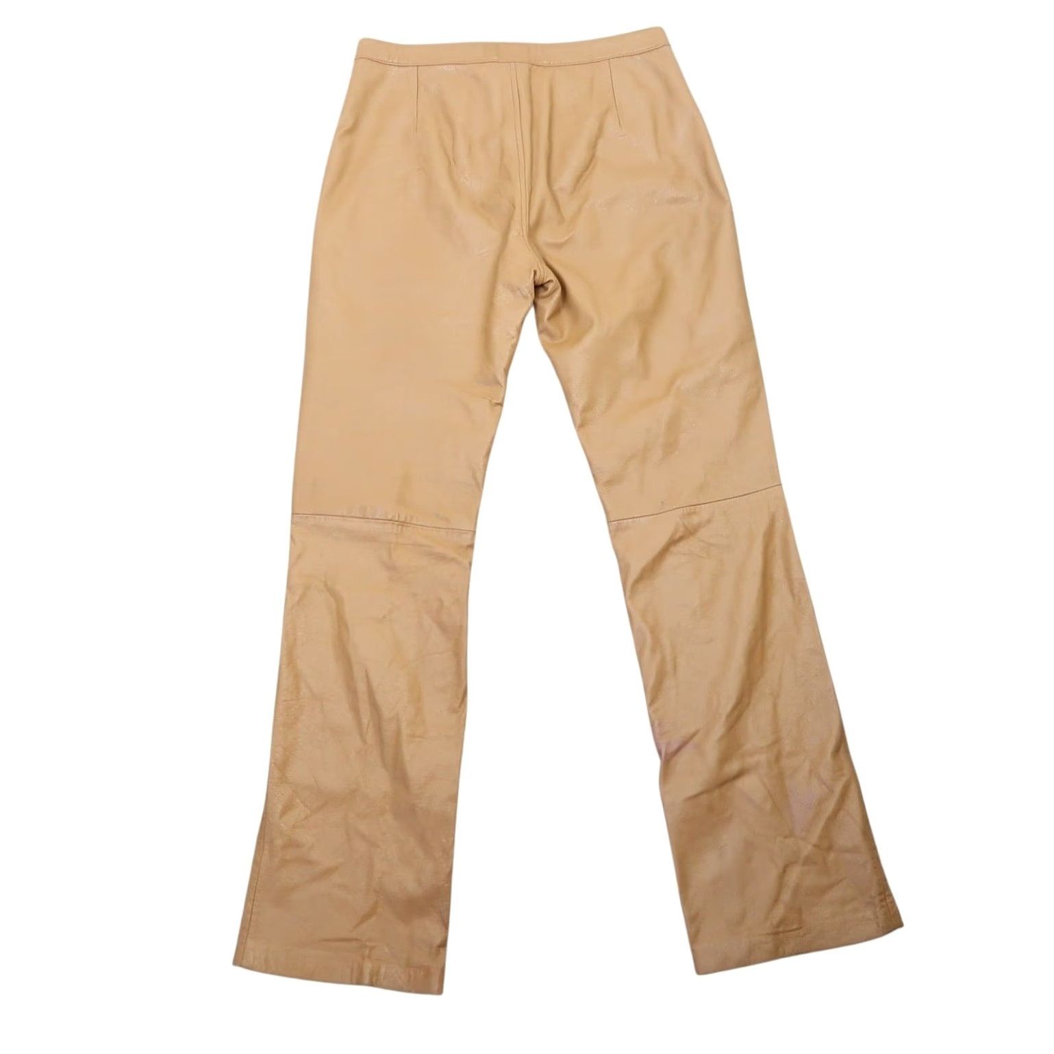 Steve Madden VINTAGE Steve Madden Leather Pants 8 Bootcut Flare Mid Rise Tan Brown Women 90s Bohemian Size 30" / US 8 / IT 44 - 3 Thumbnail