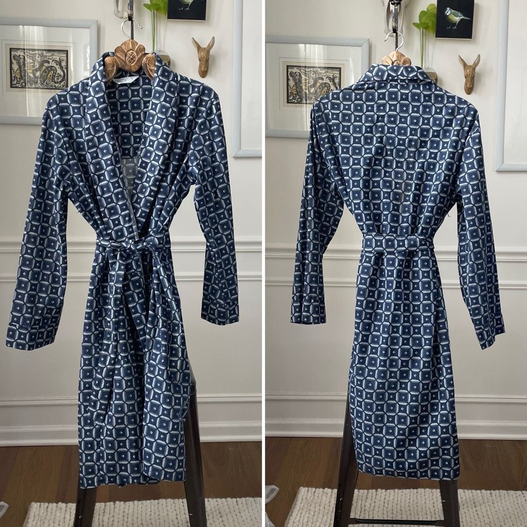 Vintage New Vintage Men’s Kmart Travel Robe Dark Blue L Size ONE SIZE - 1 Thumbnail