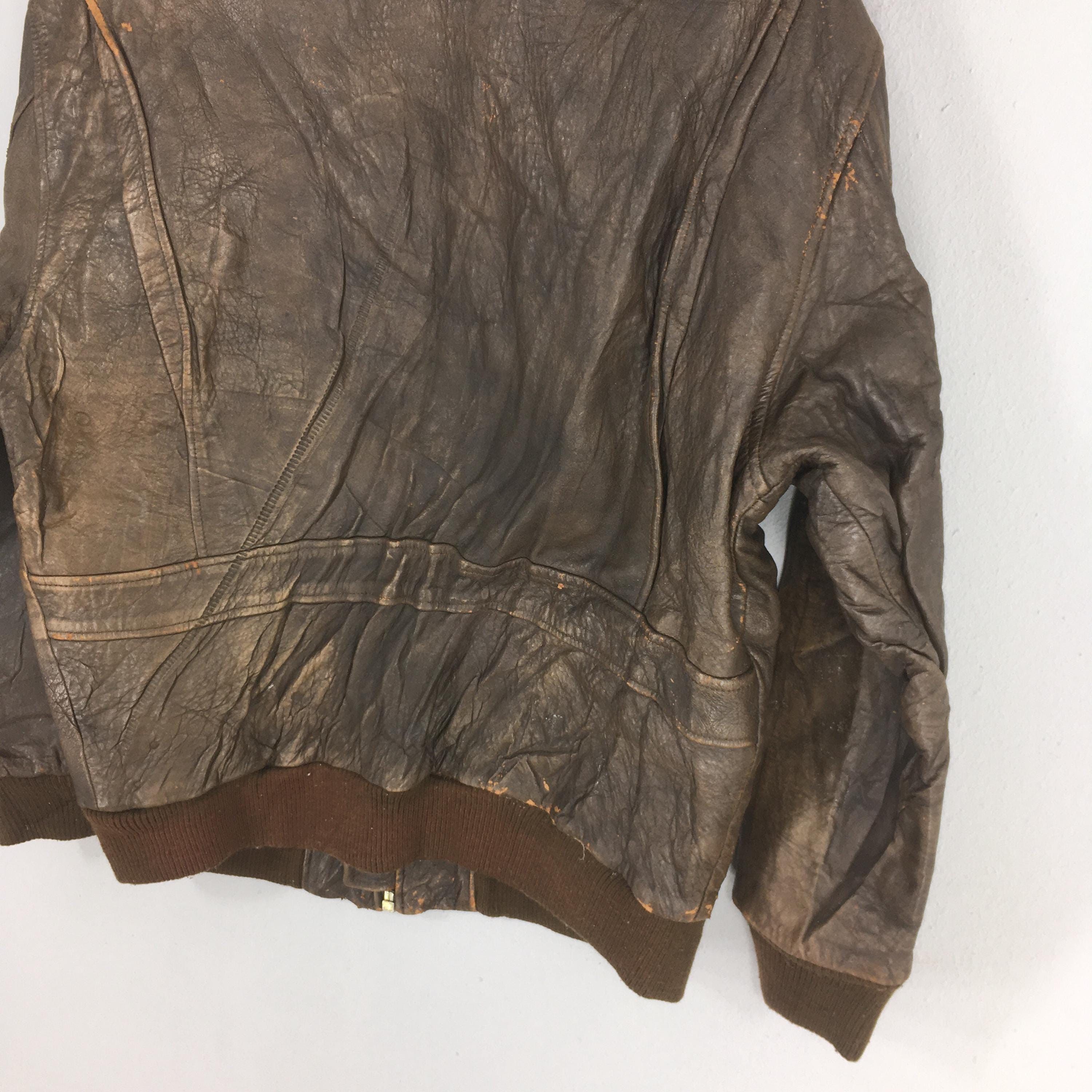 Other 90s Art Glenhill Army Air Force Leather Type A-2 Jacket L Size US L / EU 52-54 / 3 - 9 Thumbnail