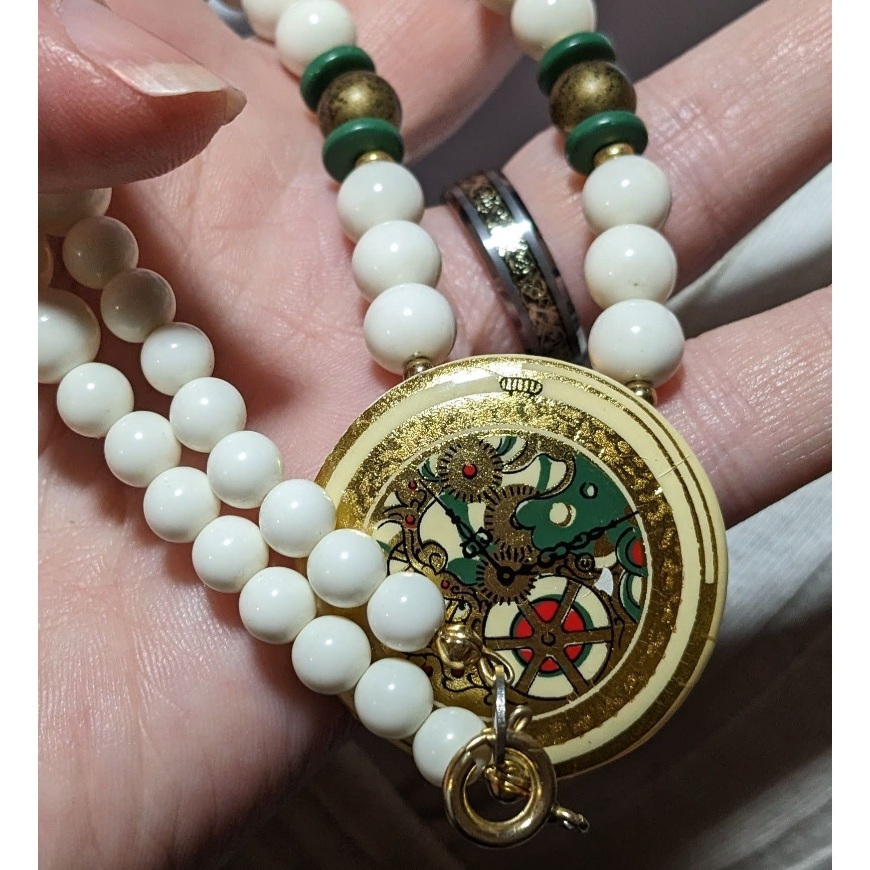 Other Retro Steampunk Beaded Pendant Necklace Size ONE SIZE - 11 Thumbnail