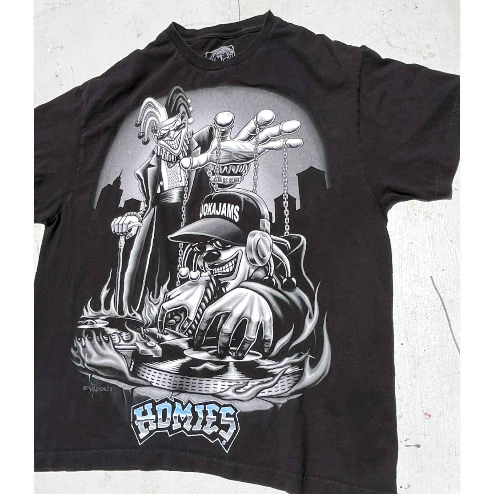 Vintage Men's Homies T-Shirt XL Black Cartoon Art Street Spray Paint Jester Little Hood Size US XL / EU 56 / 4 - 5 Thumbnail