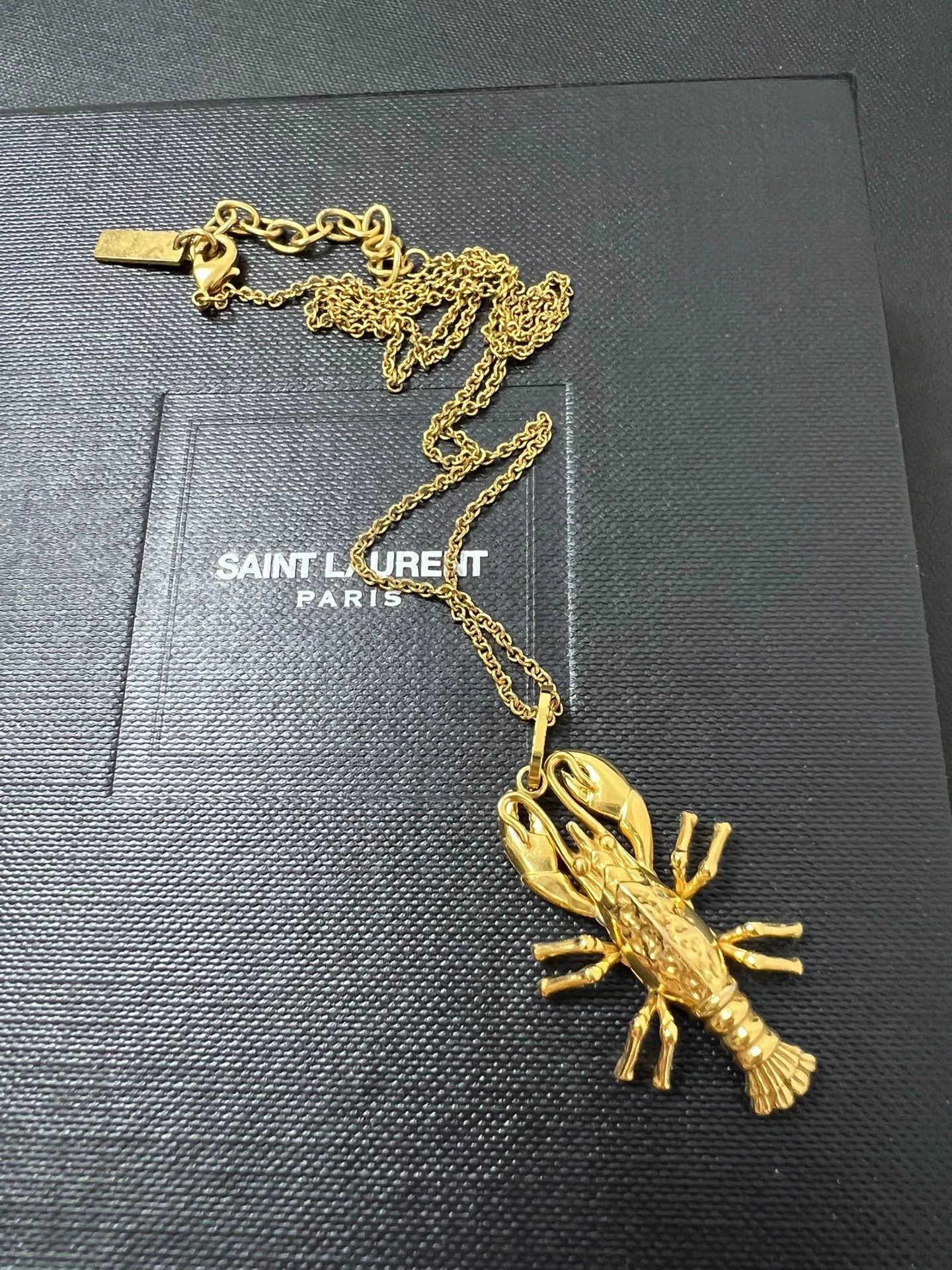Saint Laurent Paris Saint Laurent Gold Lobster Pendant Necklace Size ONE SIZE - 3 Thumbnail