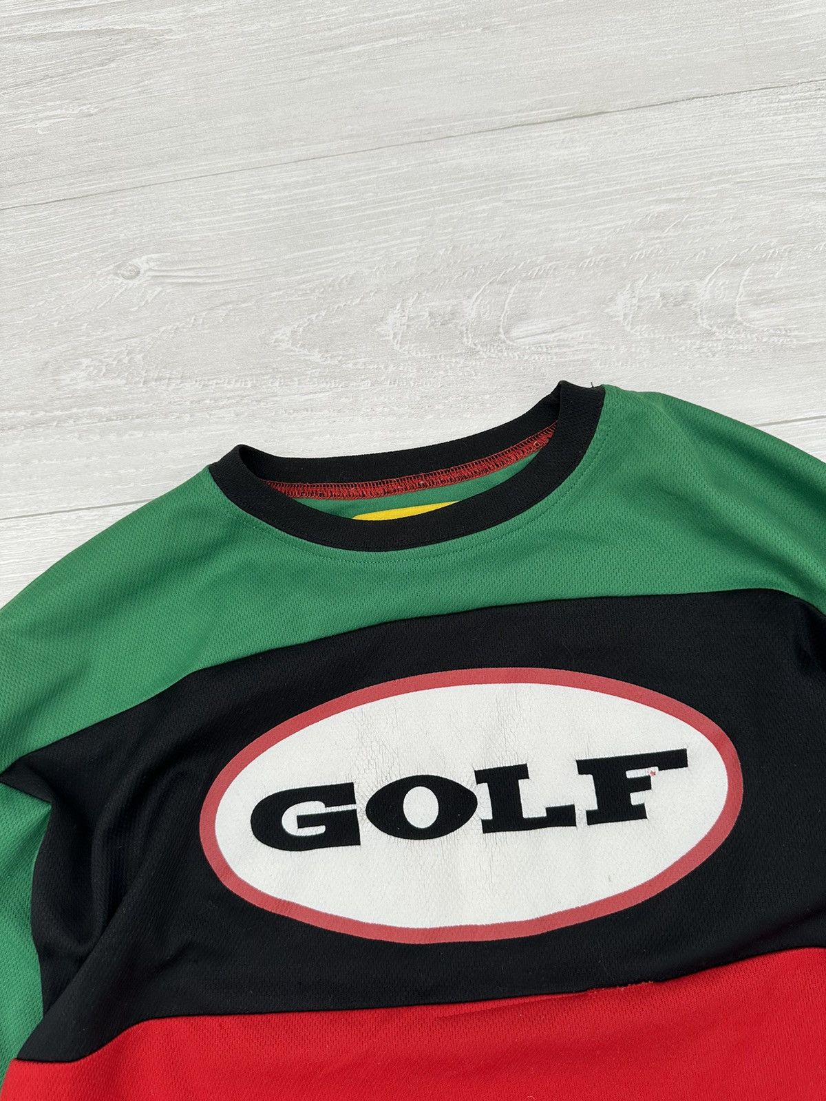 Golf Wang × Tyler The Creator RARE Golf Wang Camp Flag Gnaw Green Red Oval Long Sleeve Size US L / EU 52-54 / 3 - 4 Thumbnail