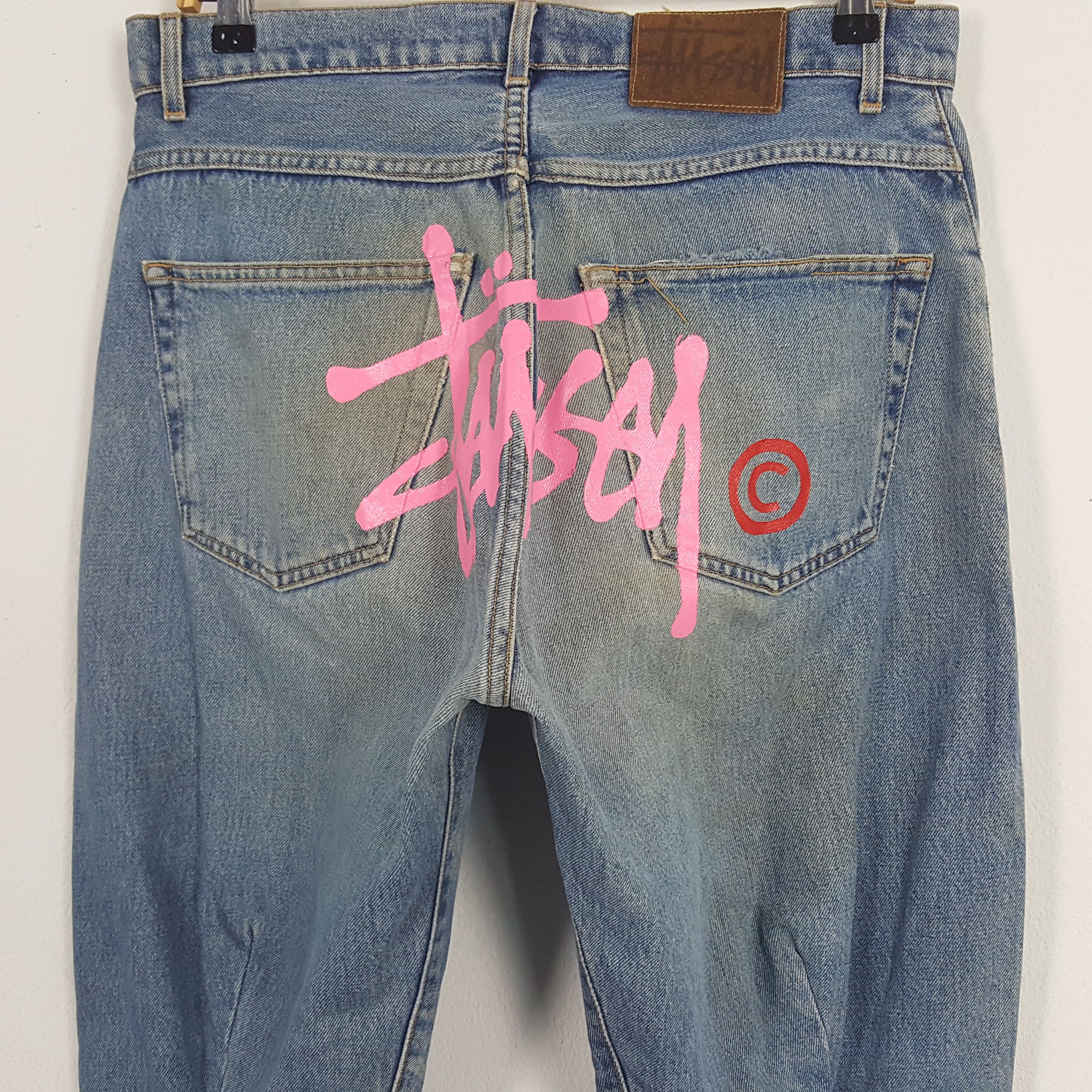 Stussy × Vintage Vintage Stussy USA Custom Art Logo Slimfit Denim Jeans Size 32" / US 10 / IT 46 - 2 Thumbnail