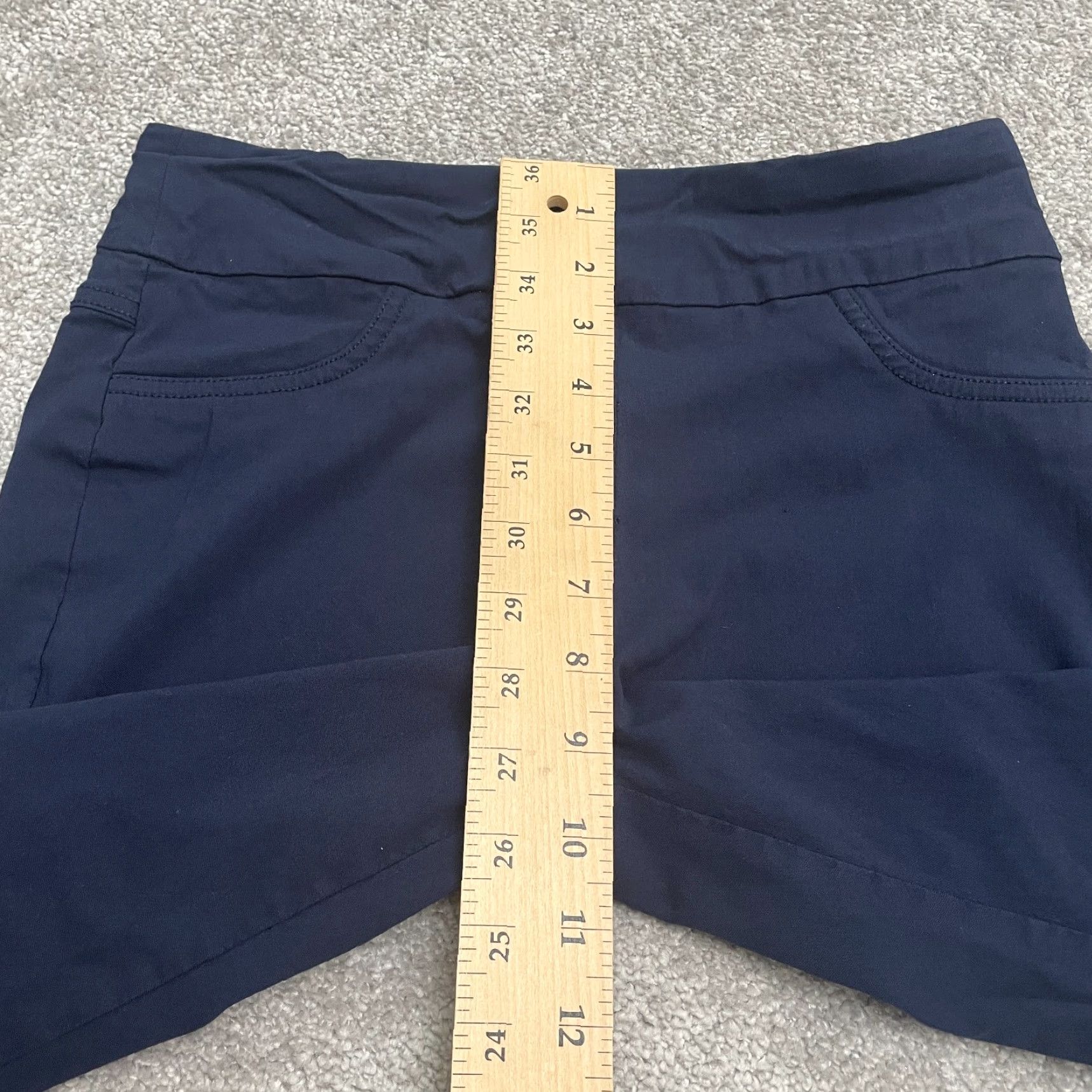 Vintage Ruby Rd. Petite Cropped Pants Womens 6P Navy Blue Straight Pocket Casual 28x18 Size 28" / US 6 / IT 42 - 7 Thumbnail