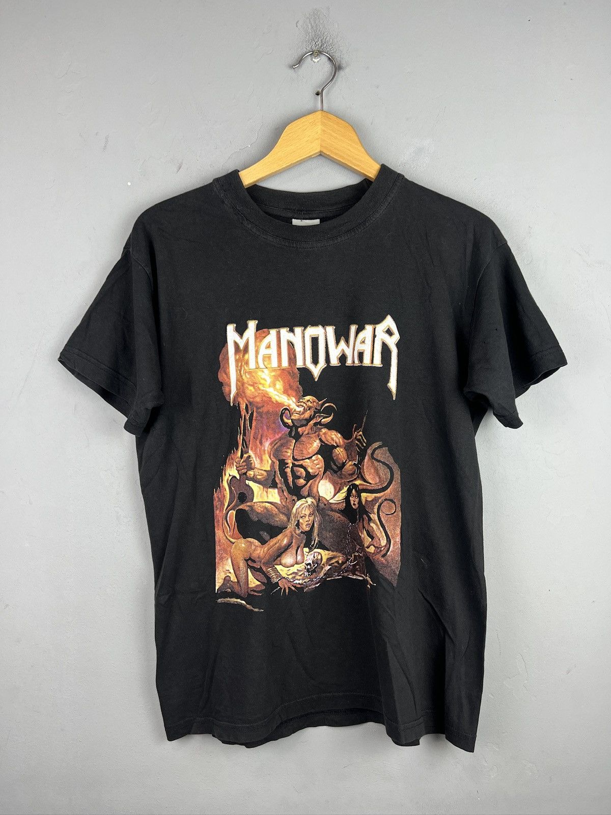 Band Tees × Vintage True Vintage 90s Manowar T-shirt Size US M / EU 48-50 / 2 - 1 Thumbnail