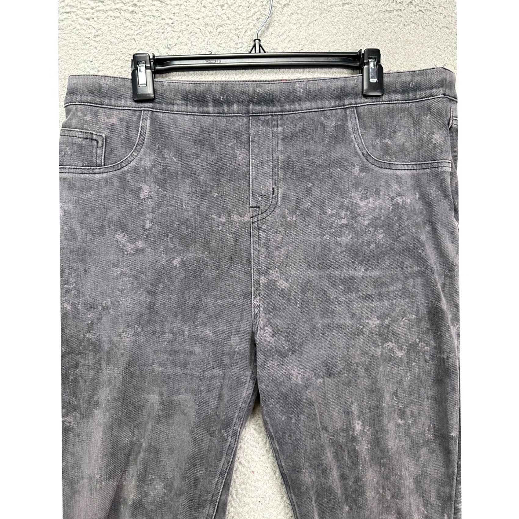 Spanx Spanx Jean-ish Leggings Grey Acid Wash High Rise 2X Plus Size Jegging Pockets Shaping Stretch Denim Size 40" / US 18 - 7 Thumbnail