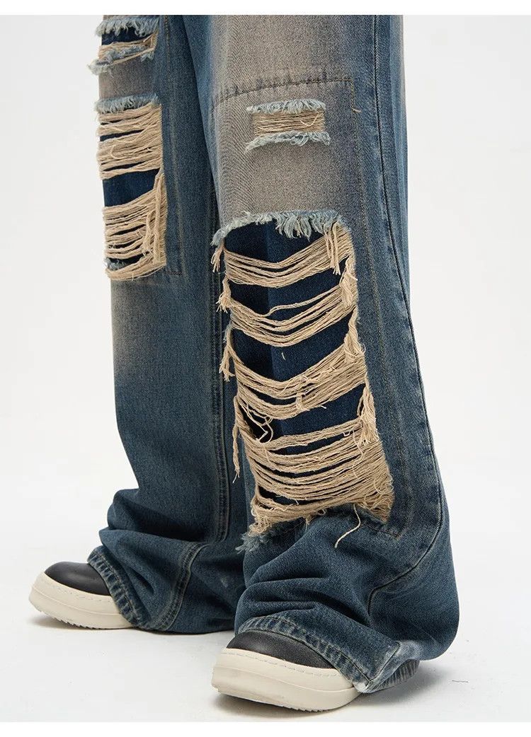 Trendy Loose-fit Straight-leg Jeans For Men