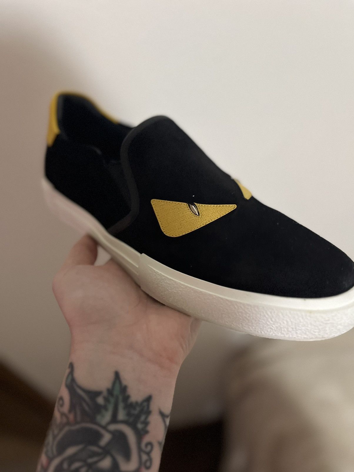 Fendi Mens Fendi Monster Bug Eye Slip-On Sneaker Size US 11 / EU 44 - 6 Thumbnail