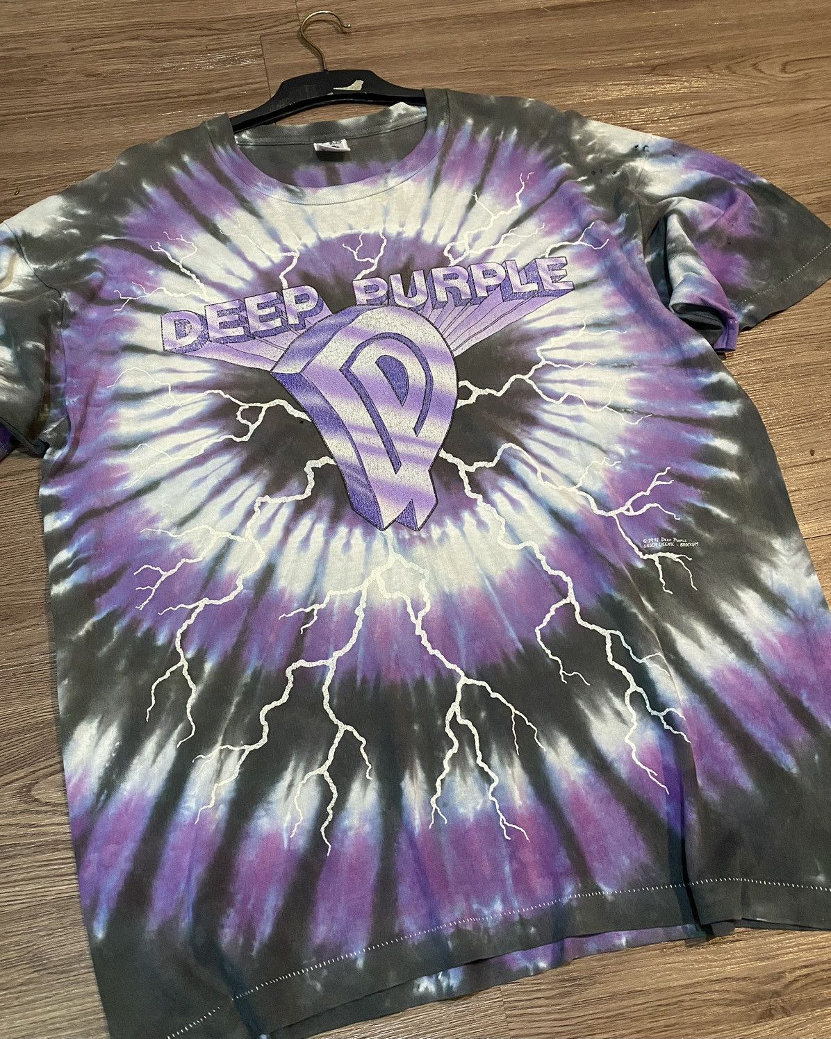 Fruit Of The Loom Tshirt Vintage Deep Purple 1991 Slaves And Masters Thunder Size US XL / EU 56 / 4 - 2 Thumbnail