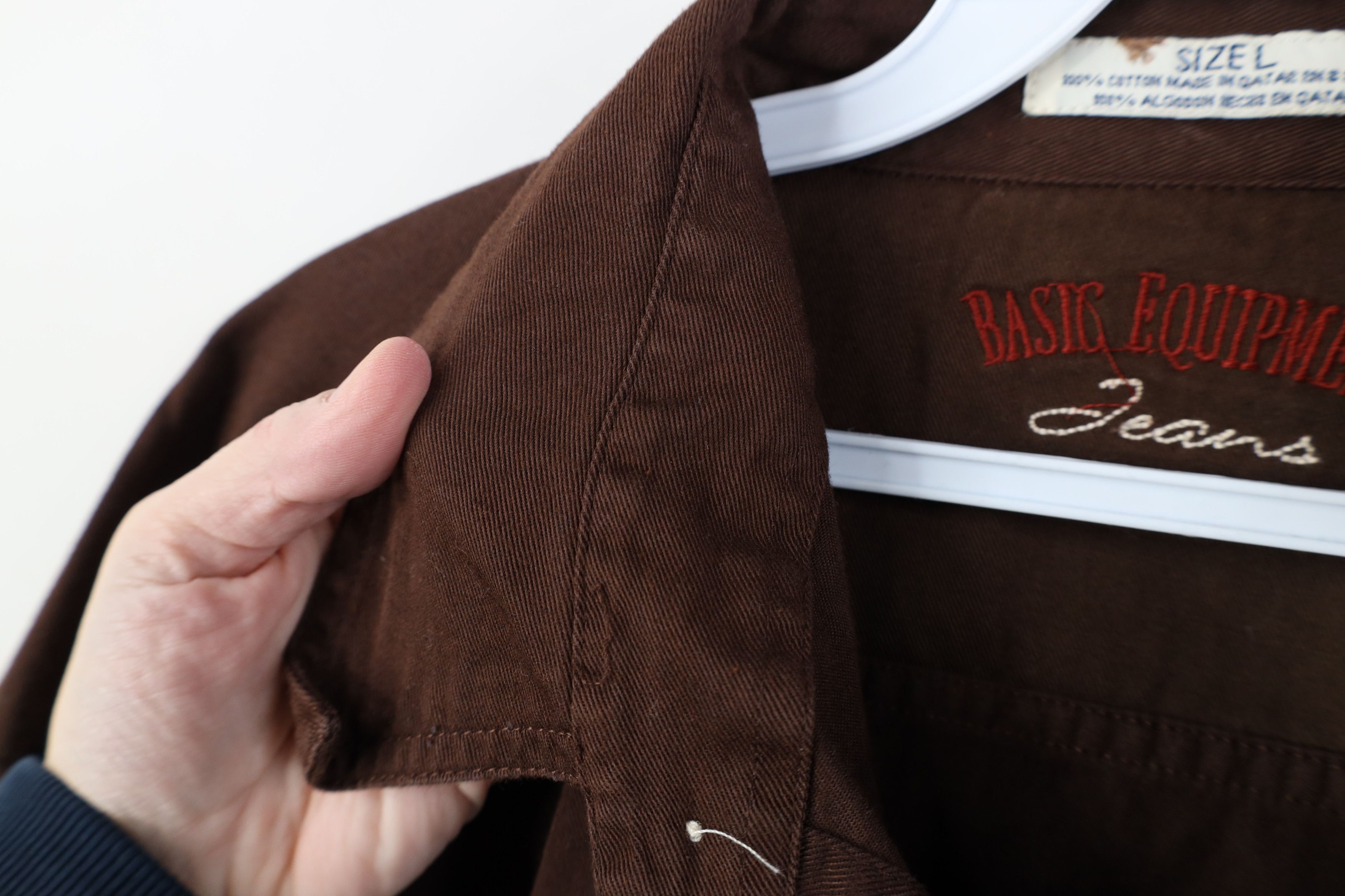 Vintage Vintage 90s Streetwear Twill Big Pocket Button Shirt Brown Size US L / EU 52-54 / 3 - 9 Thumbnail