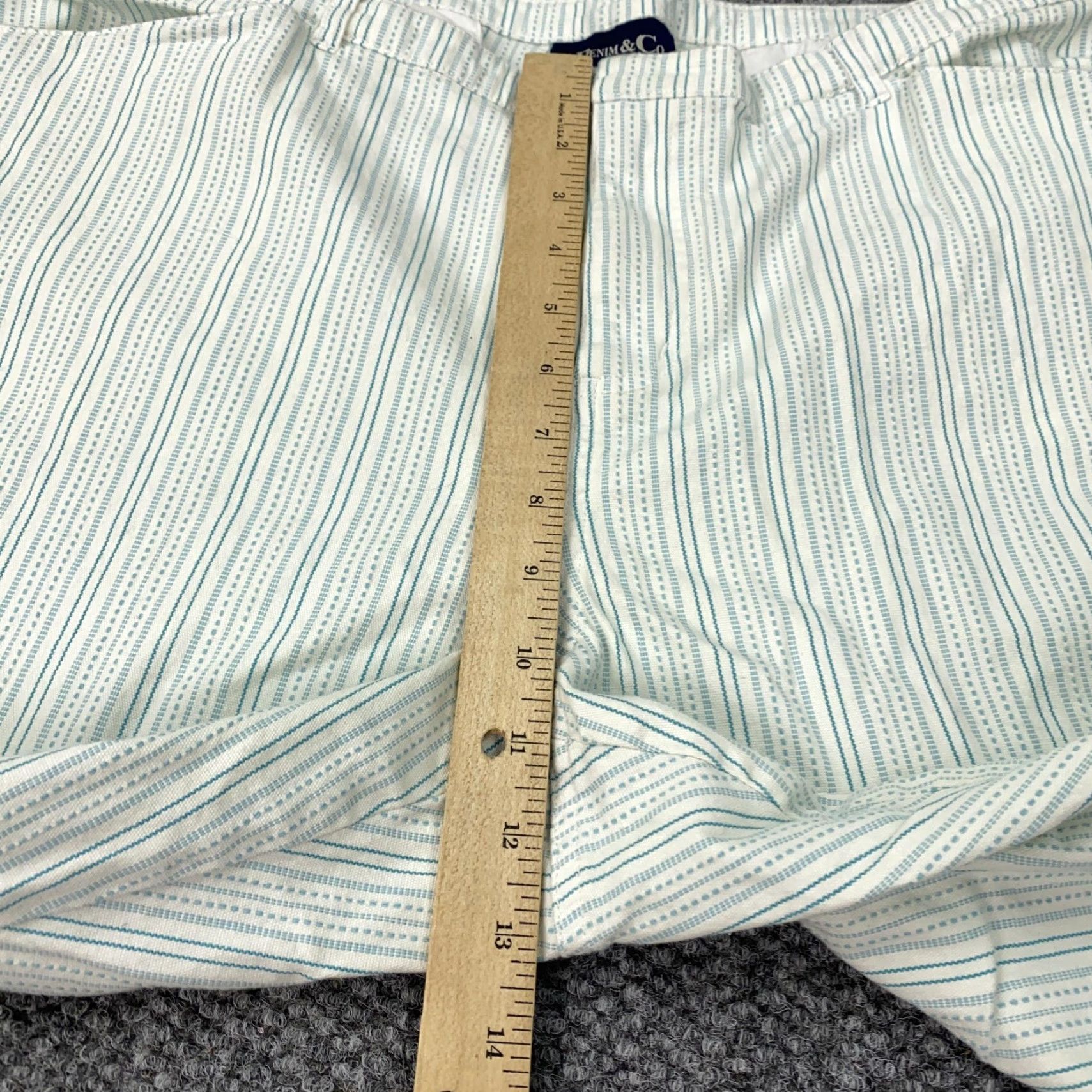 Denim & Co. Denim & Co Pants Womens 18W White Striped Straight Leg Pull On Stretch Casual Size 40" / US 18 - 7 Thumbnail
