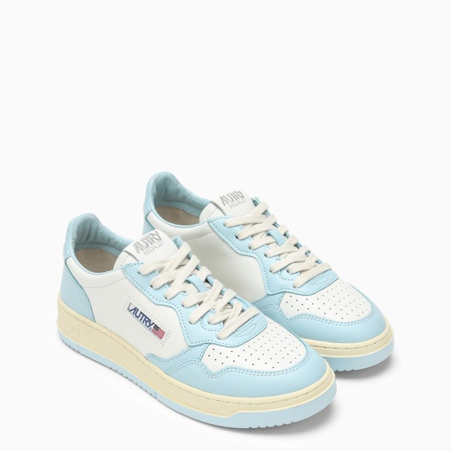 AUTRY o1d2blof0824 Leather Low-Top Trainers in White & Light Blue Size US 6 / IT 36 - 2 Thumbnail