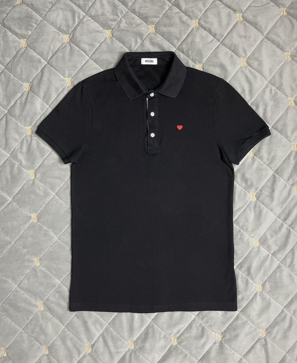 Moschino Polos Italy Moschino Love Heart-Embroidered polo T-shirt Size US M / EU 48-50 / 2 - 1 Thumbnail