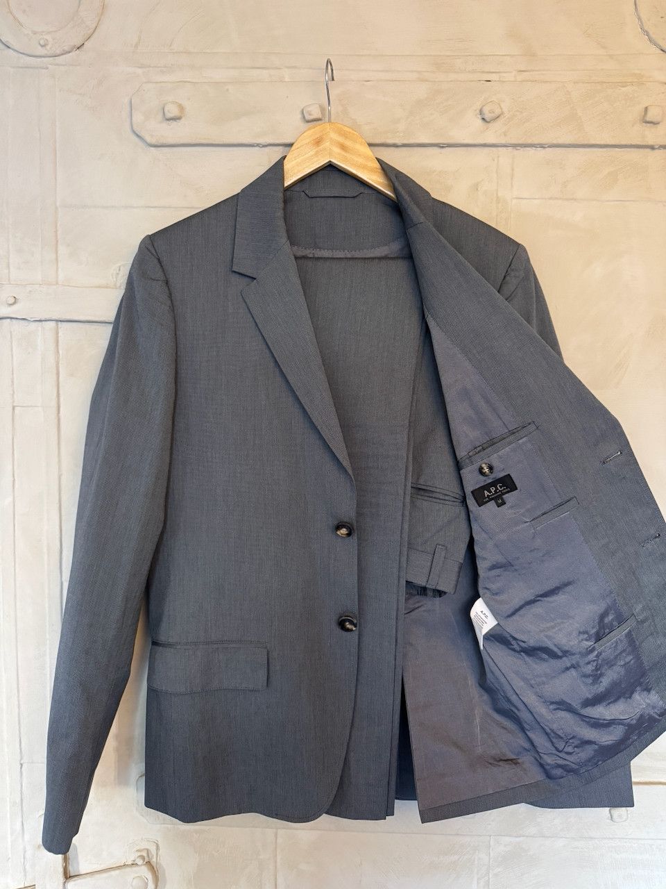 A.P.C. Blue/Grey A.P.C. Mens Cotton Suit Size 38R - 9 Thumbnail