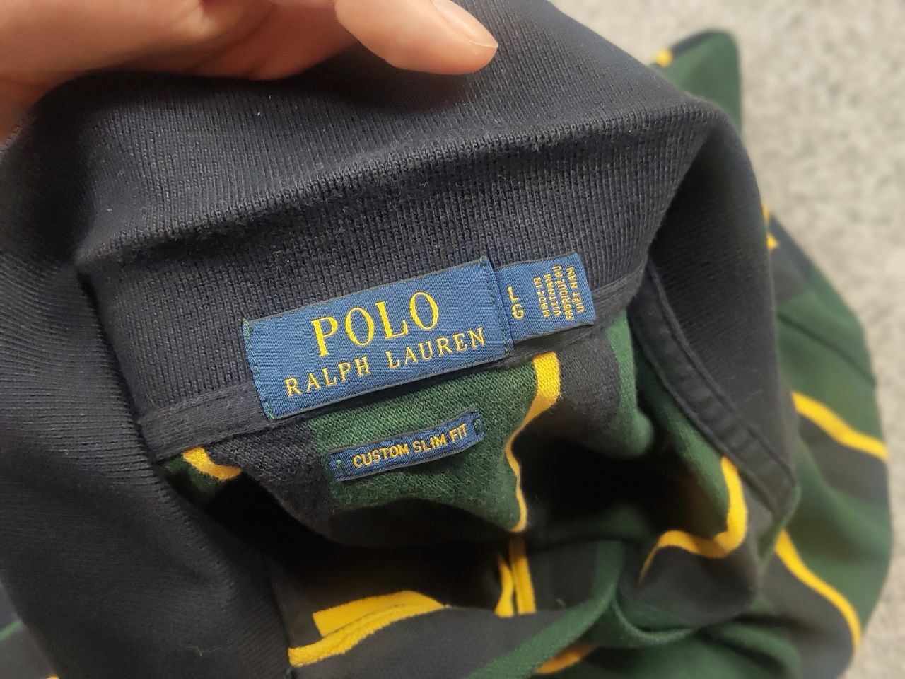 Polo Ralph Lauren Polo by Ralph Lauren custom fit stripe green Vintage T Shirt Size US L / EU 52-54 / 3 - 12 Thumbnail