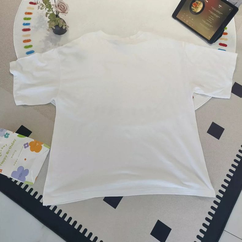Balenciaga Balenciaga White Round Neck Short Sleeve with Red Letter C Size US M / EU 48-50 / 2 - 2 Thumbnail