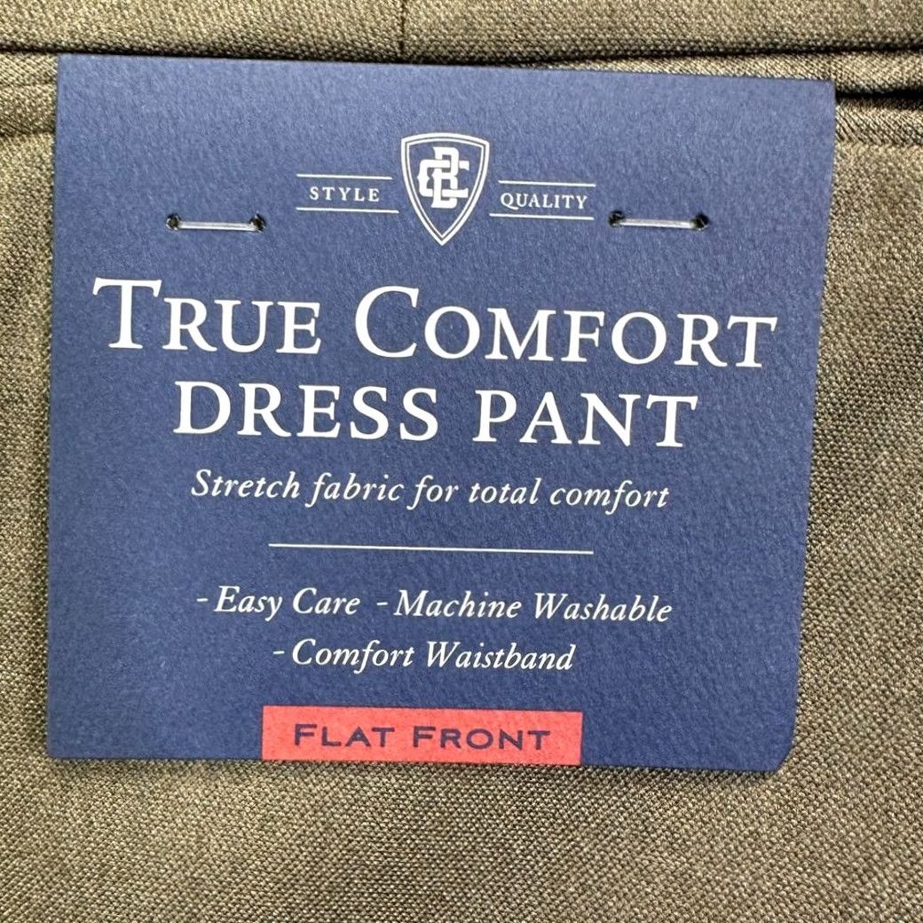 Croft & Barrow VINTAGE Croft Barrow Dress Pants Mens 36X32 Brown True Comfort Classic Fit Stretch NEW Size US 36 / EU 52 - 2 Thumbnail