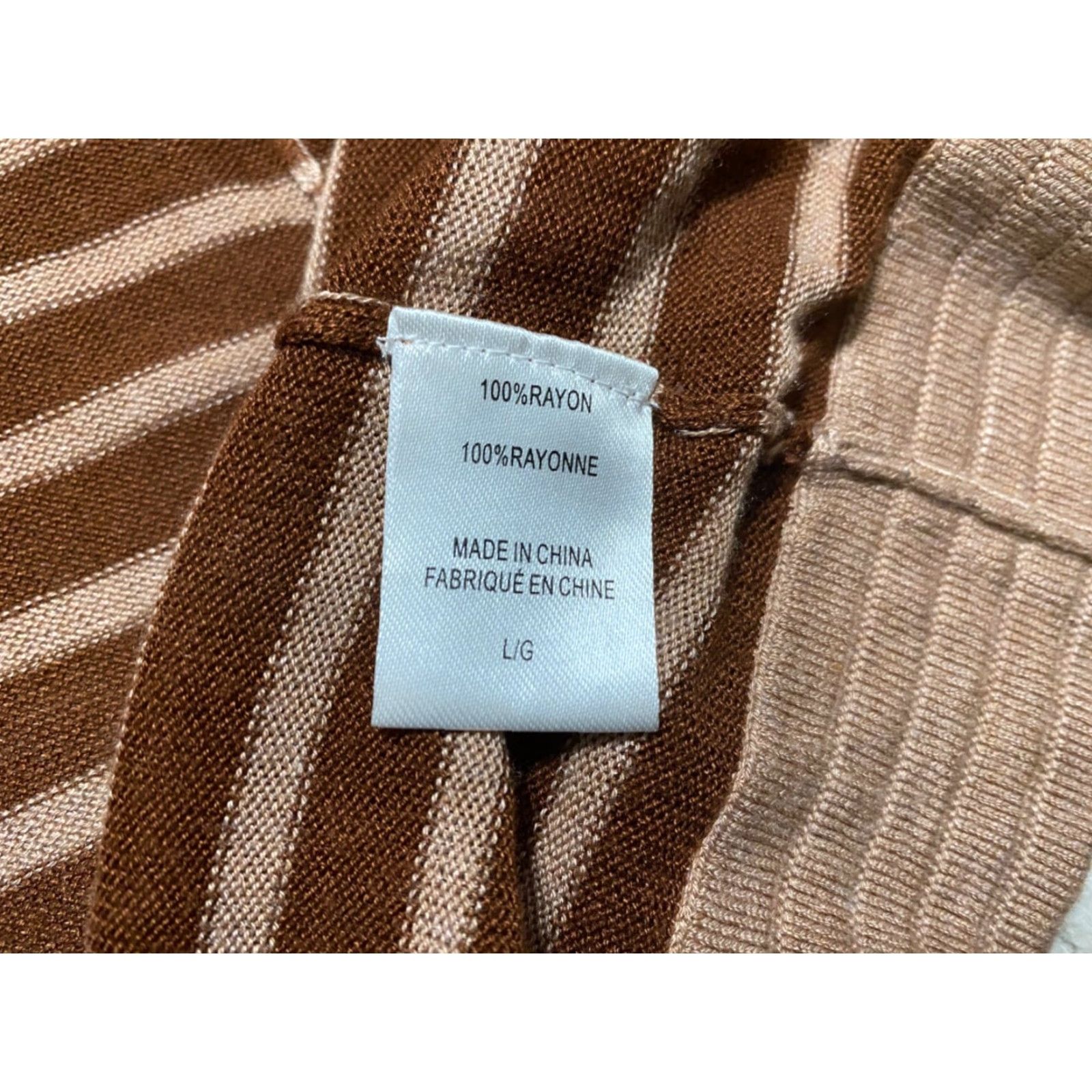 Vintage NWT Bobeau Sweater Cardigan Open Front Striped Brown Womens Large Traditional Size L / US 10 / IT 46 - 7 Thumbnail