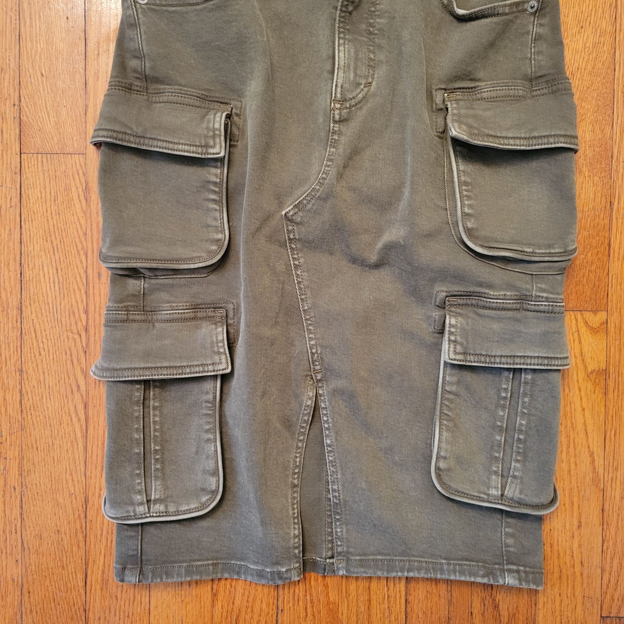 Lucky Brand Lucky Brand Olive Green Cargo Pencil Skirt 00/24 Utility Poc Size 24" / US 00 / IT 34 - 2 Thumbnail
