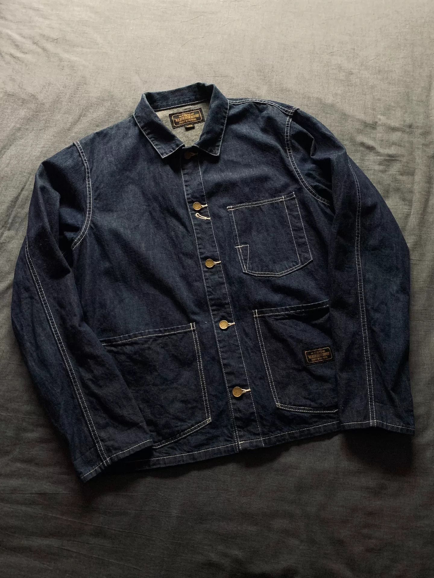 Neighborhood NEIGHBORHOOD HUSTLAS Washed Denim Jacket Size US L / EU 52-54 / 3 - 1 Thumbnail
