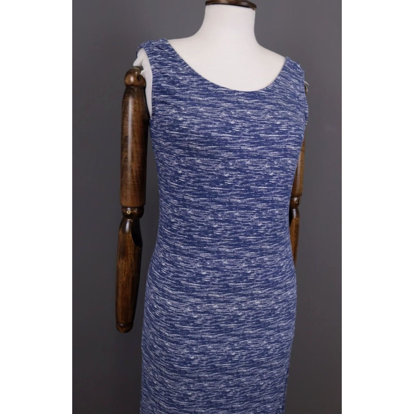 Vintage Elisa Cavaletti Sono Italiana Blue Printed Bodycon Sleeveless Long Dress L Womens Color Blue Size L Size L / US 10 / IT 46 - 6 Thumbnail