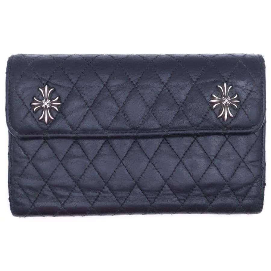 Chrome Hearts WAVE4 cross Ch plus Leather Wallet