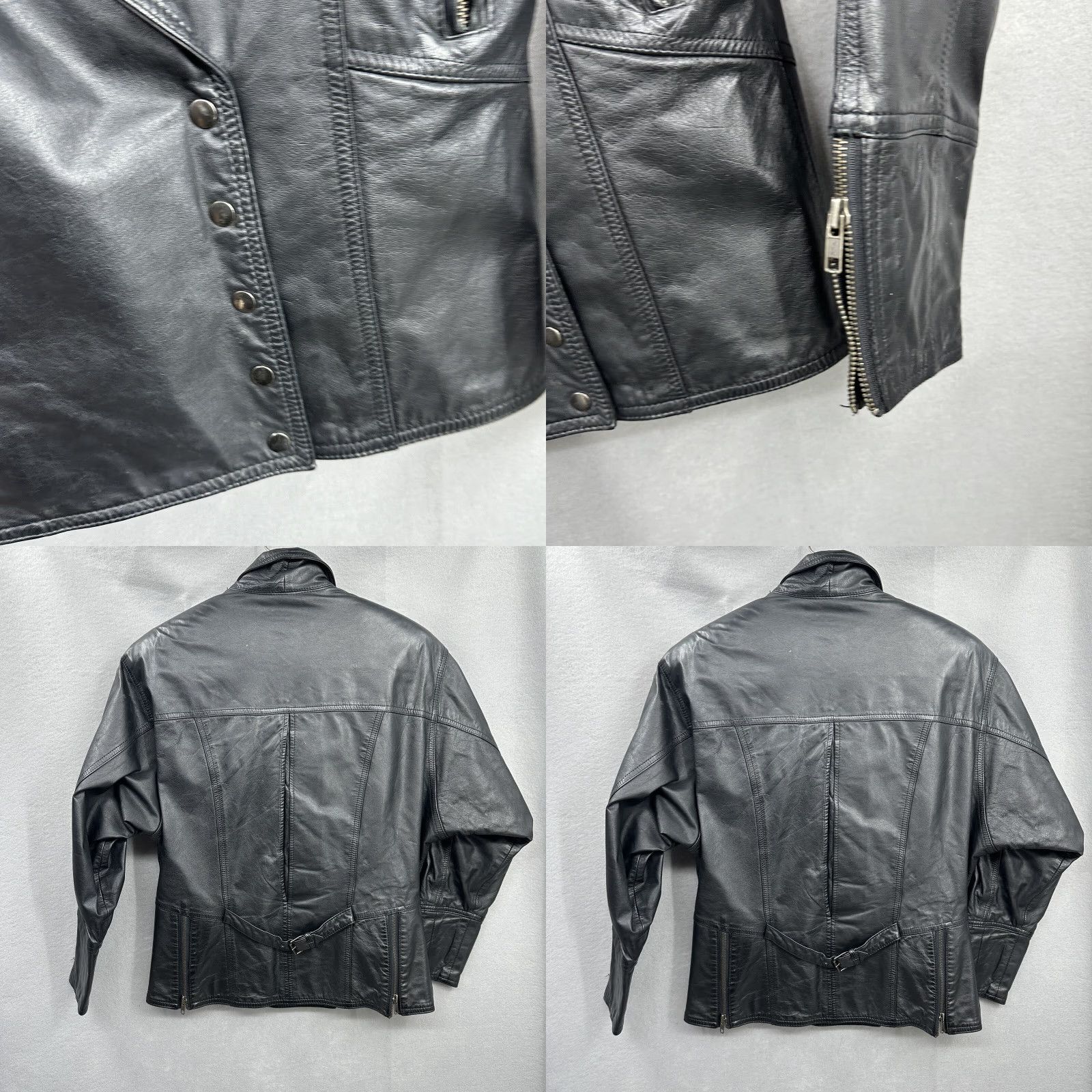 Vintage VINTAGE Together Leather Jacket Women Size 10 Black Moto Western Fringe Long Sleeve Size L / US 10 / IT 46 - 8 Thumbnail