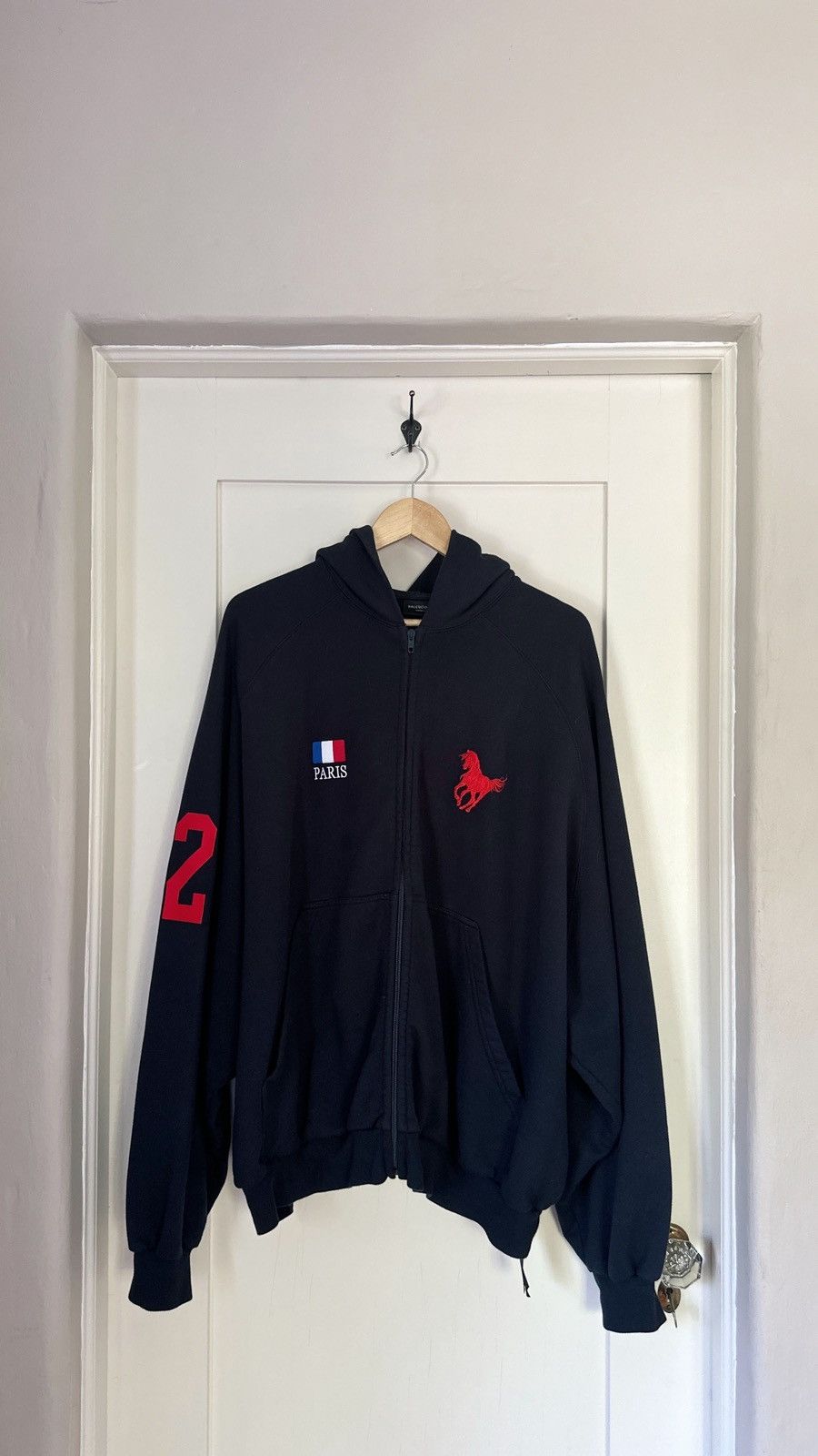 image of Balenciaga Navy Polo Hoodie Size 2, Men's