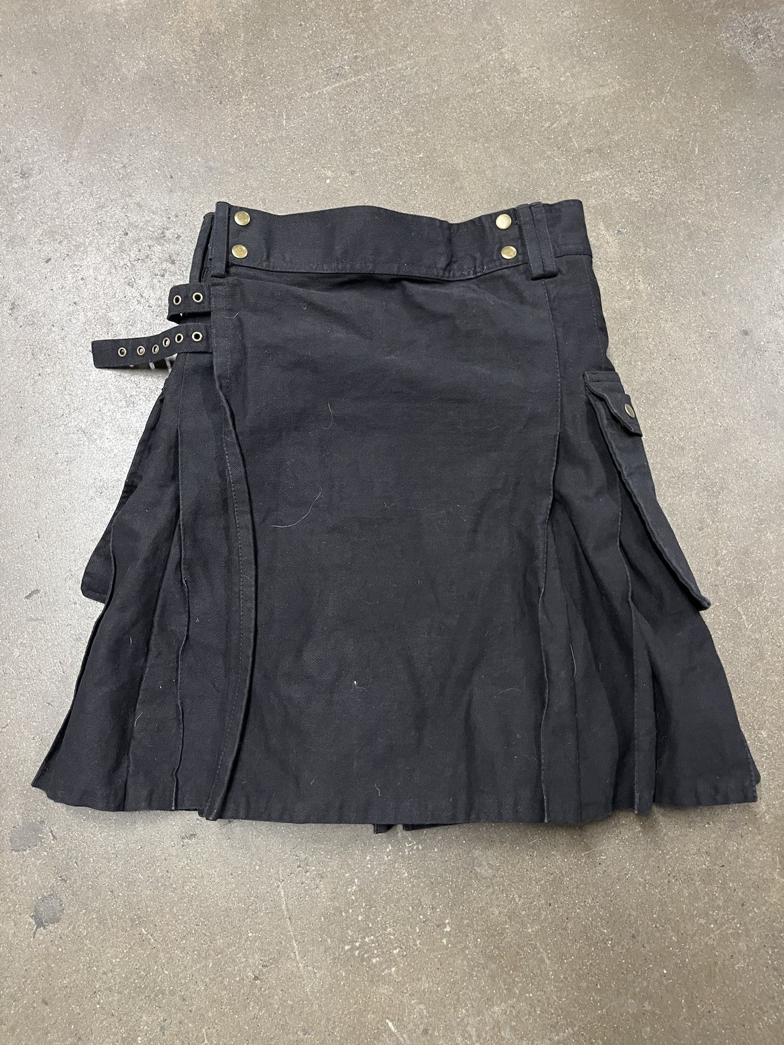 Vintage Vintage Heavy Cotton Kilt Black Size 31 Size US 31 - 1 Thumbnail