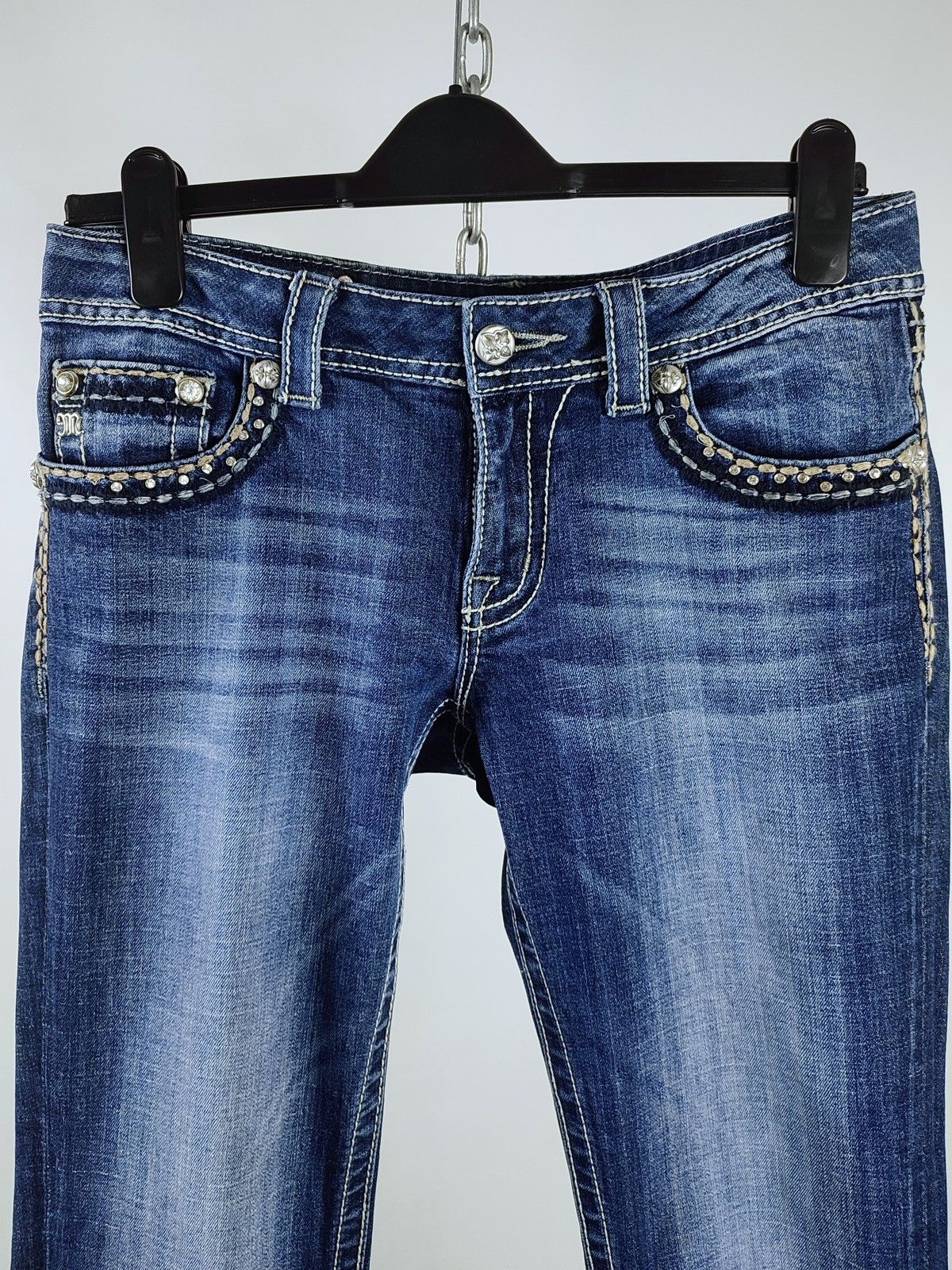 Miss Me Y2K Miss Me Rhinestones Embroidered Denim Jeans Size 30" / US 8 / IT 44 - 5 Thumbnail