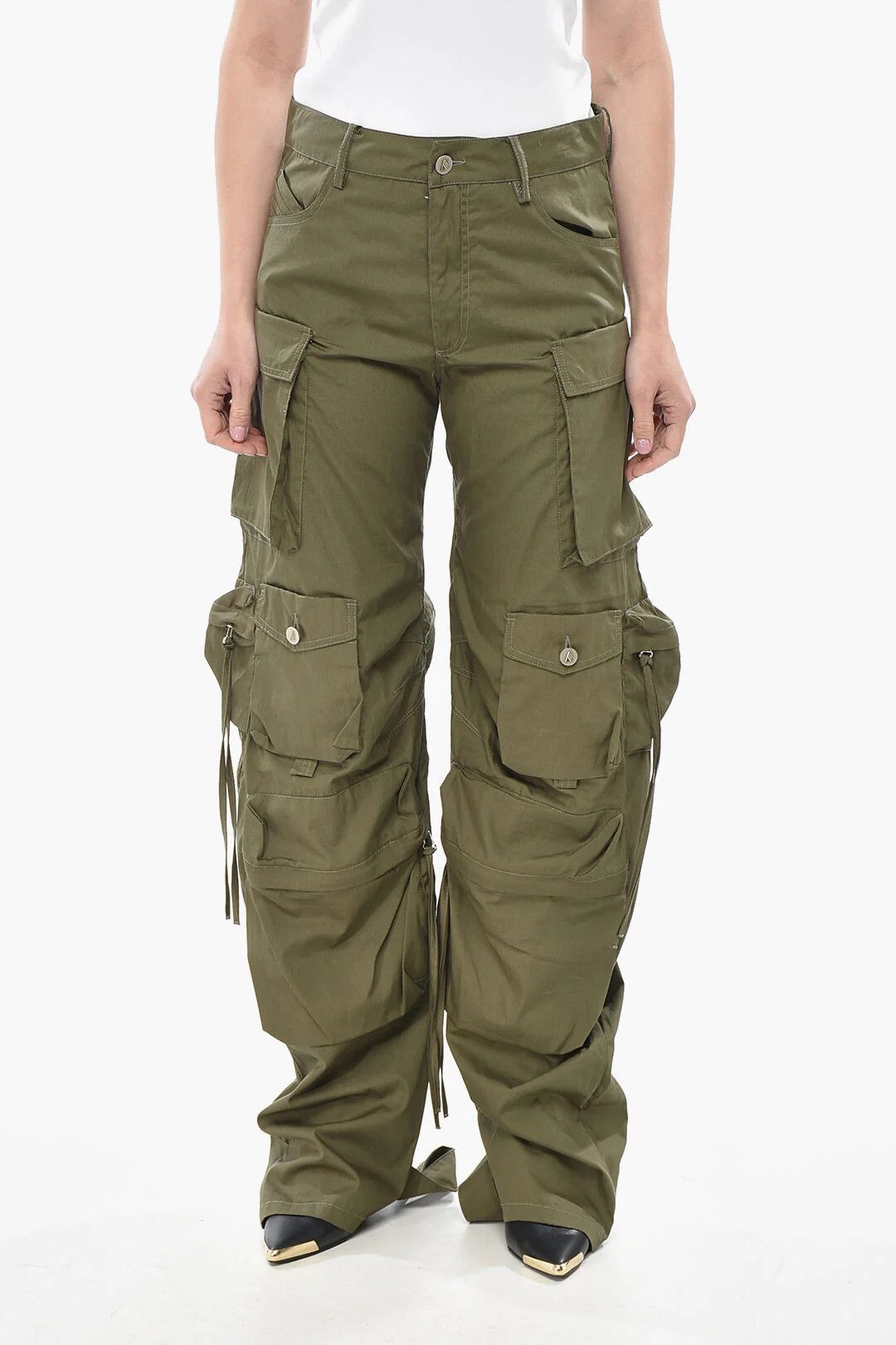 The Attico og1mm0426 Cotton Cargo Pant in Military Green Size 27" / US 4 / IT 40 - 1 Thumbnail