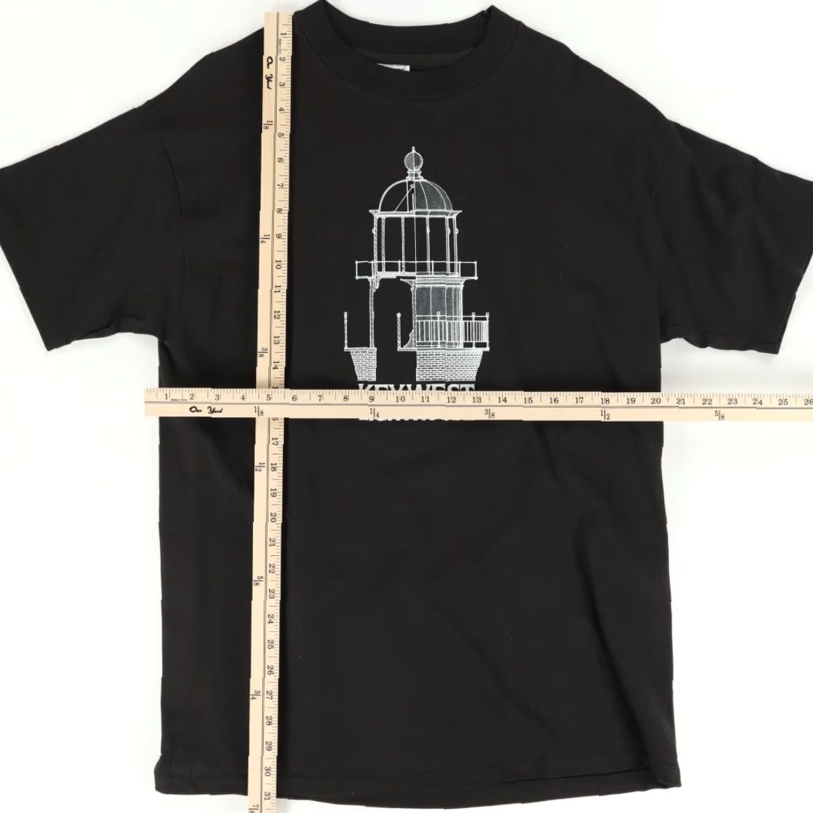 Hanes VTG Hanes Key West Lighthouse Single Stitch Solid T-Shirt Black Men's L Size US L / EU 52-54 / 3 - 3 Thumbnail