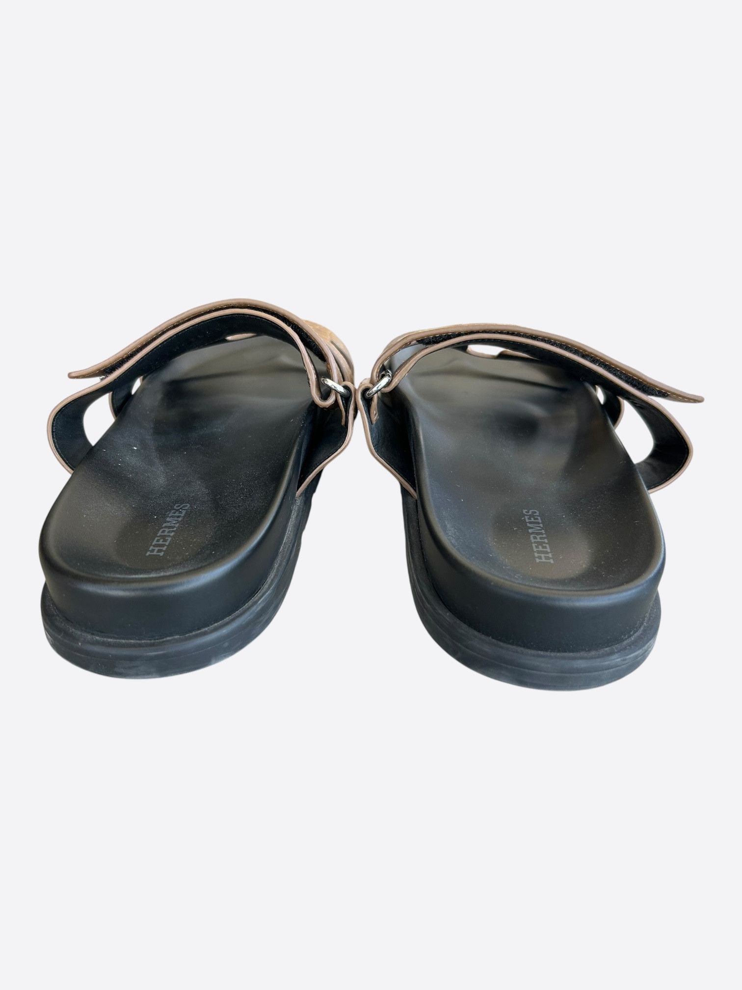 Hermes Hermes Black & Brown Crocodile Chypre Sandals Size US 10 / EU 43 - 4 Thumbnail