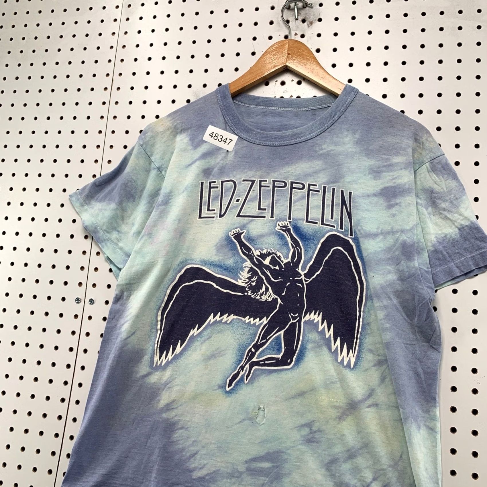 Vintage VINTAGE Led Zeppelin Graphic T Shirt Mens XL Blue Tie Dye Icarus Swan Song Rock Size US XL / EU 56 / 4 - 4 Thumbnail
