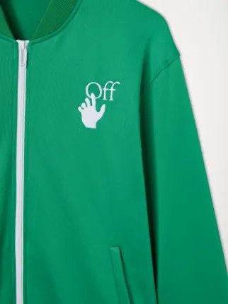 Off-White o1gr1nt0425 Hand Off Slim Track Top in Green Size US M / EU 48-50 / 2 - 2 Thumbnail