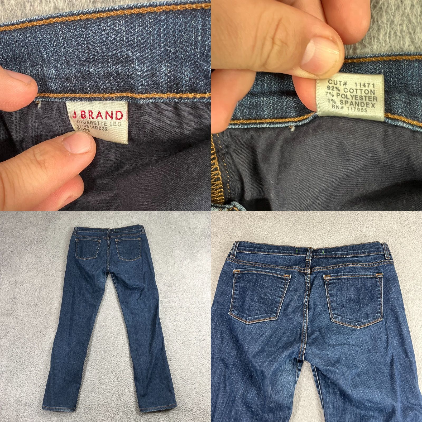 J Brand J Brand Women's Jeans Denim Cigarette Leg Dark Wash Stretch Size 32 Size 24" / US 00 / IT 34 - 8 Thumbnail