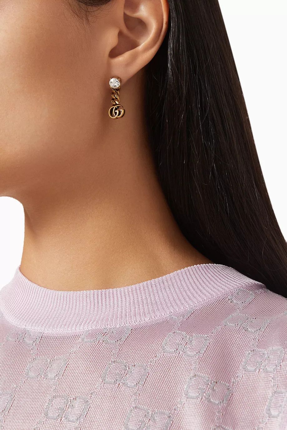 Gucci oc11z0126 Size: OS / Crystal Double Earrings In Multicolor Size ONE SIZE - 3 Thumbnail
