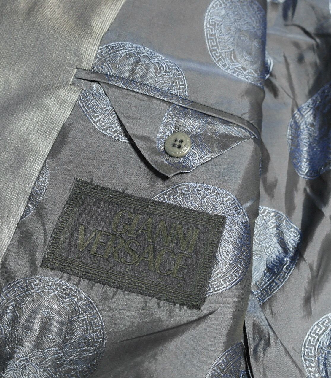 Versace Gianni Versace Silk Blazer Men's Sz 54 Gray Size 54R - 8 Thumbnail