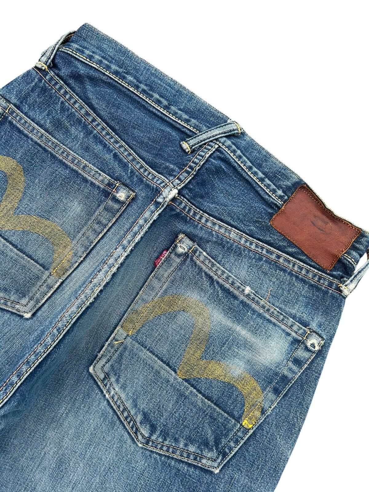 Kapital Thrashed Vintage Evisu Selvedge Denim Jeans Size US 28 / EU 44 - 12 Thumbnail
